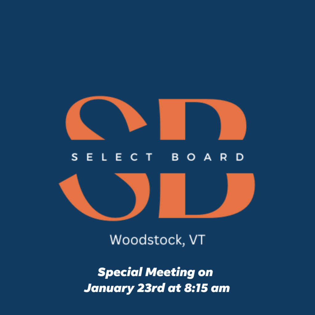Select Board Special Meeting on January 23rd at 8:15 am